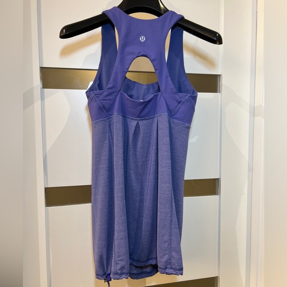 Lululemon Keyhole Racerback Sculpted Tank Top Drawstring Toggle Periwinkle Sz 6 - Picture 4 of 13